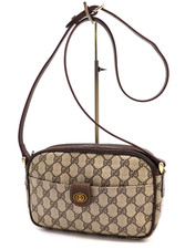 GUCCI VINTAGE Ophidia borsa a tracolla borsetta logo pelle marrone classica autentica