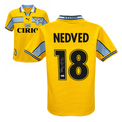 Pavel Nedved Signed S.S. Lazio Soccer Jersey #18 with Beckett
