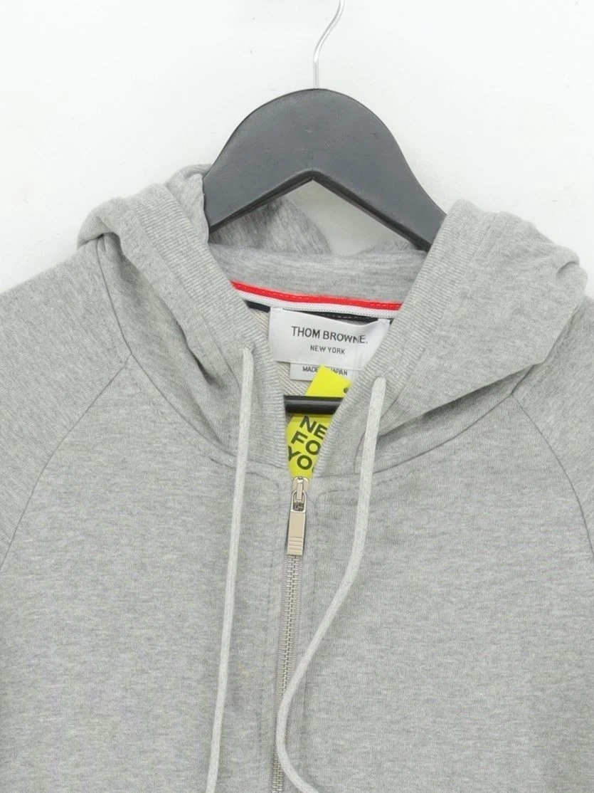 Thom Browne Felpa con Cappuccio Donna S Grigio Rigato 100% Cotone Pullover