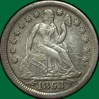 1853 Arrows Seated Liberty Dime Choice Very Fine VF+/XF Coin #35168