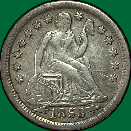 1853 Arrows Seated Liberty Dime Choice Very Fine VF+/XF Coin #35168