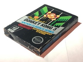 Donkey Kong 3 NES, CIB Complete, 5 Screw, Black Box, Hangtab, NON-CODE Working