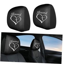 2PCS Headrest Covers for Cars, Soft Elastic Fabric Car Headrest Cover for