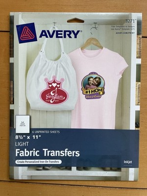 Avery T-Shirt Transfers for Inkjet Printers - #3271 - 6 sheets  8.5 IN. X 11 IN.