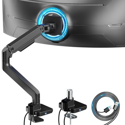 Ultrawide Monitor Arm with USB A/C, for 17 to 49 inch Heavy Duty Screen, Hold...