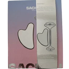 SACHEU Ultimate Stainless Steel Facial Tool Set – New In Box – Gua Sha + Roller