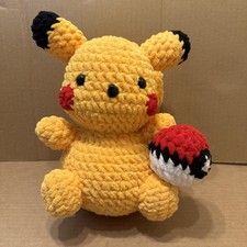 Pikachu Crochet Plush - Handmade Amigurumi Pokemon 75 Value New