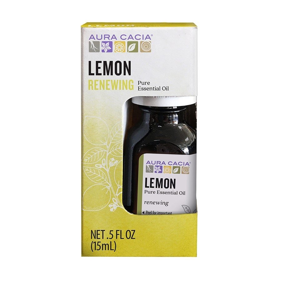 Эфирное масло Aura Cacia Lemon, в упаковке, контейнер 0,5 жидких унций