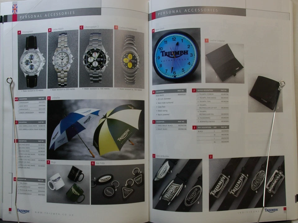 TRIUMPH MOTORCYCLE CLOTHING & ACCESSORIES 2003 CATALOG BROCHURE - NICE COND - Image 3 of 4