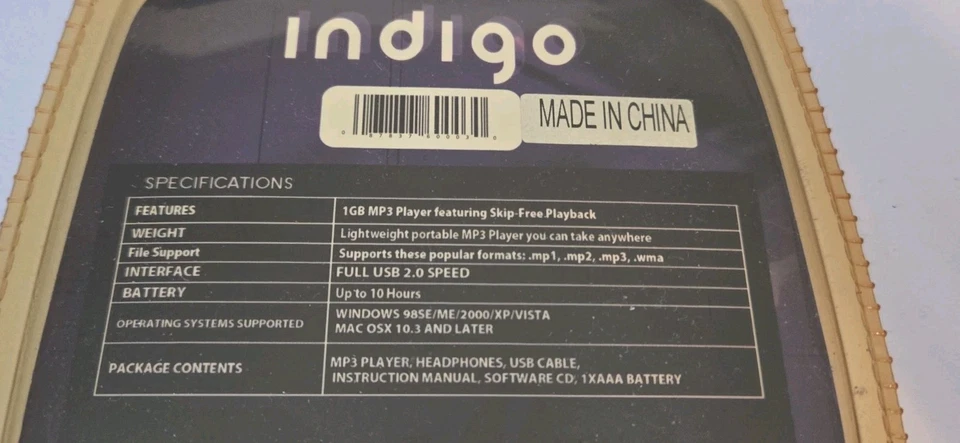 Unidad de música flash rara sellada reproductor digital MP3 y flash USB 1 GB NUEVO índigo Foto 3 de 4