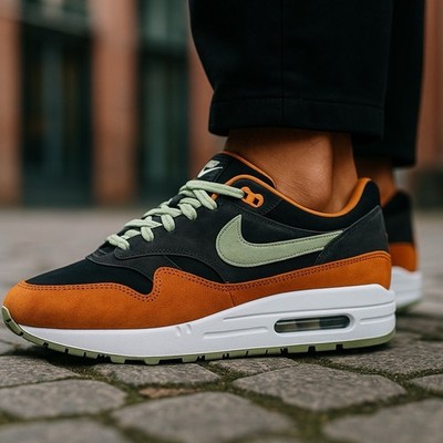 Nike Air Max 1 \'Ugly Duckling\' Mens Running Shoes Anthracite/Honeydew DZ0482 001 Nike Air Max 1 PRM Ugly Duckling Anthracite Kumquat Honeydew  main image 2