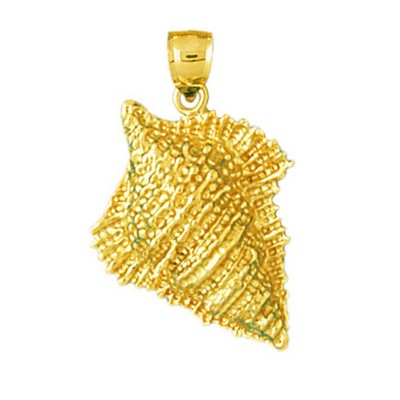 14K Massiv Gold Gastropoden Weichtiere Meeresschnecke Muschel Charm