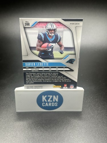 2024 Panini Prizm Xavier Legette RC Orange Lazer Prizm #398 Carolina Panthers - Picture 2 of 2