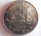 1968 CANADA DOLLAR - AU/UNC - Excellent Coin - Lot #G3
