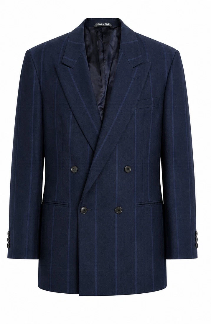 Blue Double-Breasted Striped Suits & Blazers for Men for sale | eBay