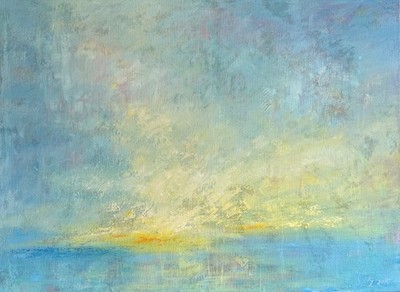Original Abstract Seascape Oil Painting 60x80cm - Modern Sky Ocean Wall Art