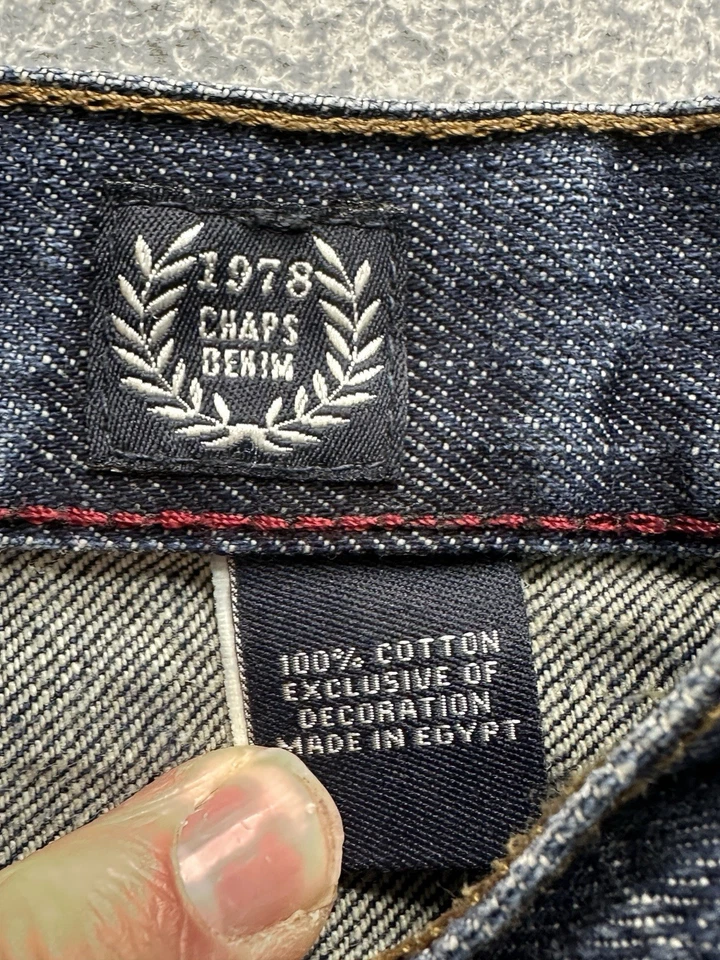 Chaps Jeans Adult 34x30 (34x28) Blue Denim Straight Preppy Normcore Mens - Image 4 of 4
