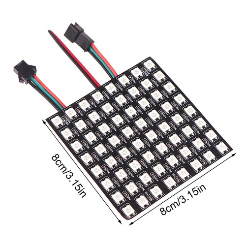 1Pc WS2812 LED 5050 RGB 8x8 64 Bit LED Matrix Module Screen LED Digital Light - Picture 3 of 12