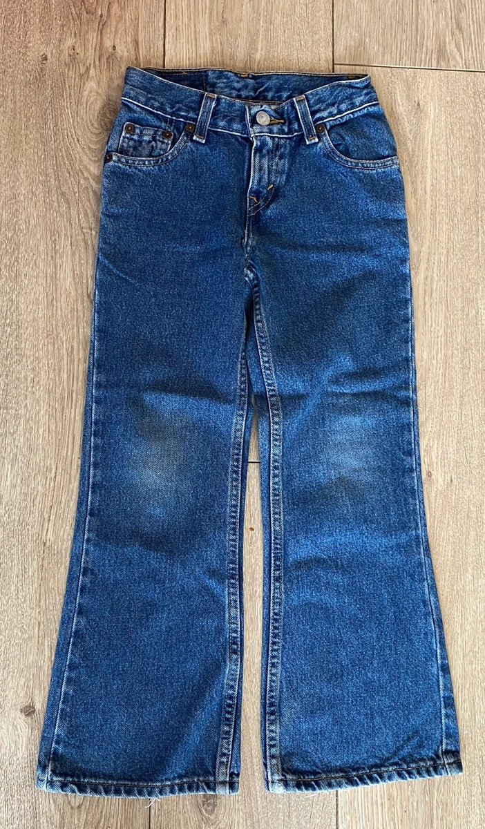Levi s Jeans Kids 7 W22 L22 Blue Zip Fly Cotton Regular Casual Red