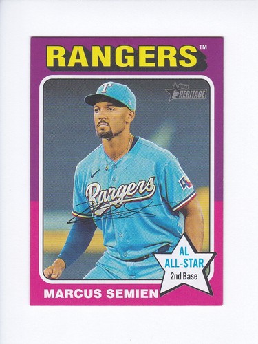 2024 Topps Heritage Mini #127 MARCUS SEMIEN Texas Rangers MINI - Picture 2 of 3