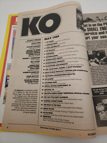 KO - The Knockout Boxing Magazine - Newsstand, No Label 1984,E.Pedroza Pinup inc - 画像6/7