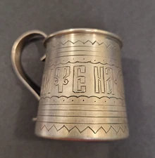 Antique Imperial 2 1/4" Russian Silver Tea Cup Holder B.C. 1887 84 Moscow Small