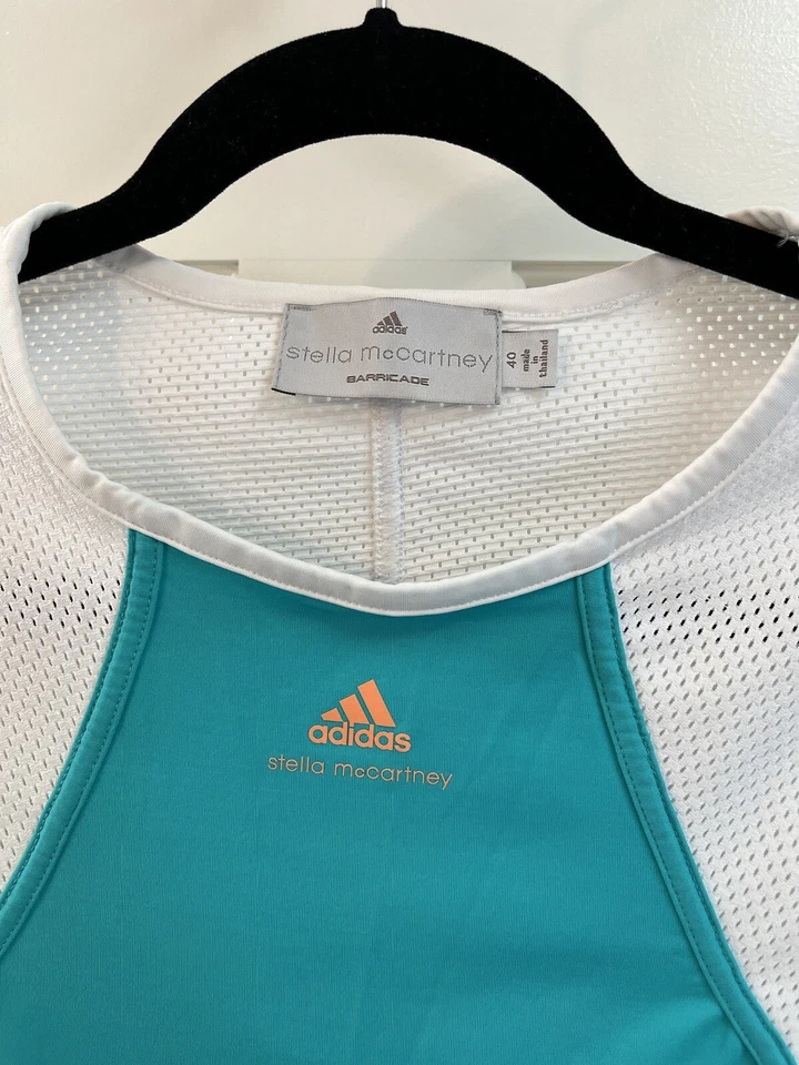 Stella McCartney Adidas Mujer Tenis Turquesa Blanco Barricada Gorra Top Talla 40 Foto 2 de 3