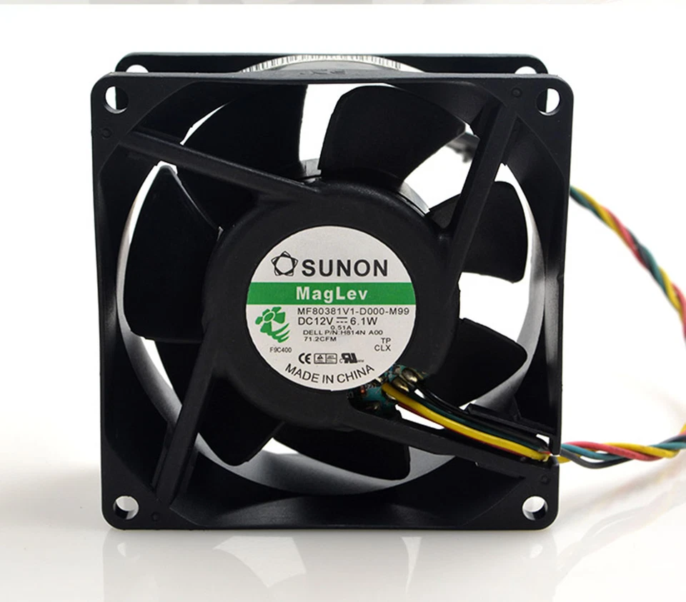 SUNON Cooling Fan MF80381V1-D000-M99 12V 6.1W 8CM 8038 80x80x38mm 3.2"x3.2"x1.5" - Image 2 of 4