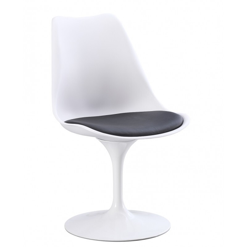 Silla TUL MT, metal, polipropileno blanco, cojon negro 4 sillones