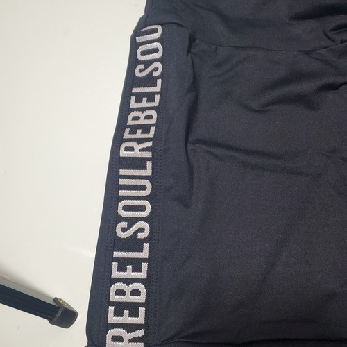 Athletic Woman Stretch Biker Shorts Black High Waist Colombian Size L - Picture 2 of 8