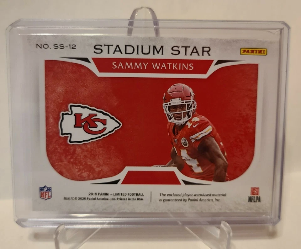 2019 LIMITED SAMMY WATKINS Stadium Star 3 Color Swatches #5/10 SSP CHIEF'S  - Image 3 of 3