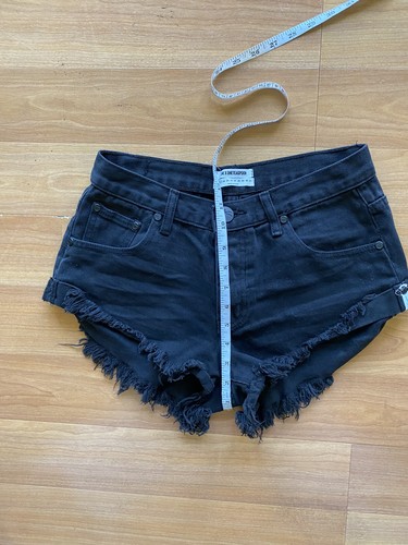 BLACK COTTON DENIM SHORTS SIZE 