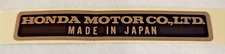 HONDA MOTOR CO,.LTD. - MADE IN JAPAN - GENUINE NAME PLATE DECAL FOR HONDA CYCLES