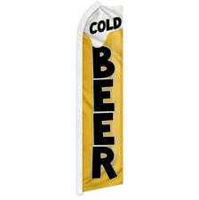 Cold Beer Swooper Flutter Feather Advertising Liquor Bars Beverage Banner Flag
