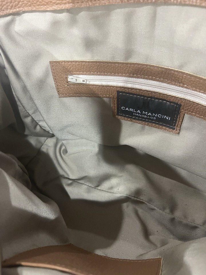 CARLA MANCINI women’s Carmel Tote Shoulder Bag Genuine Leather brown