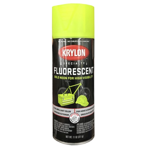 KRYLON FLUORESCENT SPRAY PAINT LEMON YELLOW 3104 Bold Neon Color HIGH