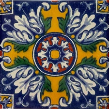 6" x 6" 4 pcs TalaMex Aldeno Talavera Mexican Tile