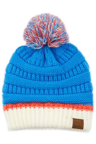 C.C Exclusive University College School Color Pom Pom Skully Beanie - Picture 8 of 10