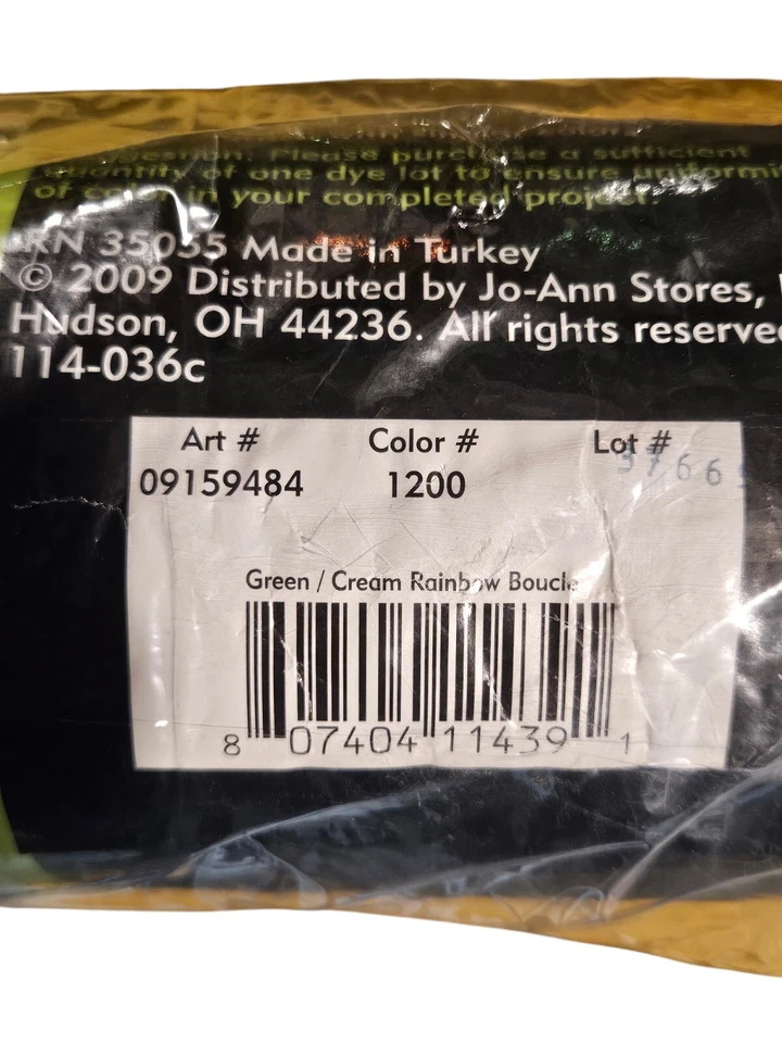 SENSATIONS RAINBOW BOUNCE PATTERNS ACRLYLIC NYLON Green/white BOUCLE - Image 3 of 3