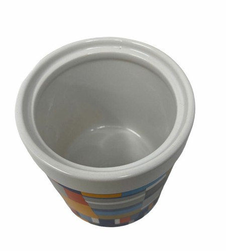 Barattolo in ceramica decorazione multicolor tappo ermetico contenitore alimenti - Foto 2 di 4