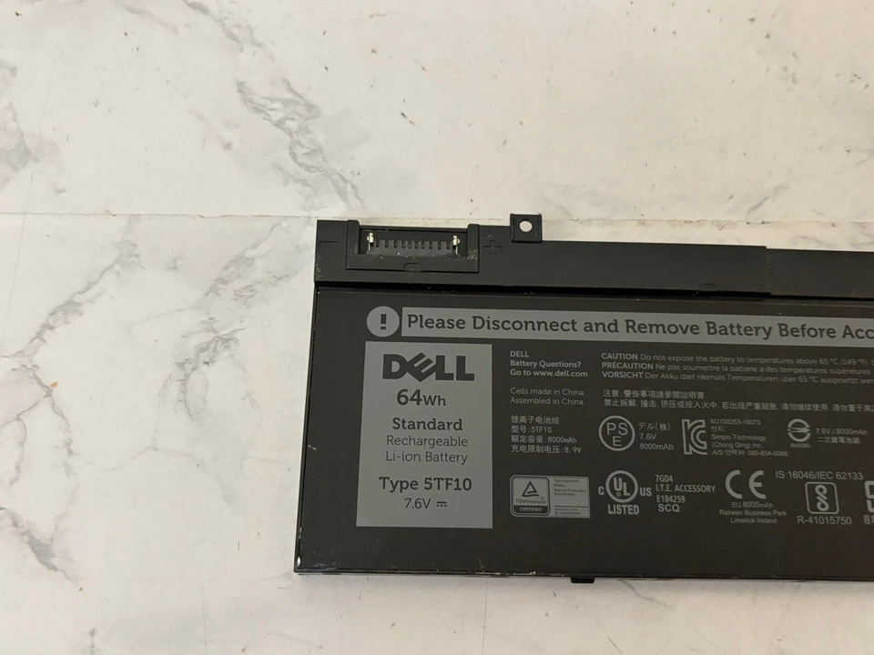 OEM Dell 0RY3F9 RY3F9 64Wh 7.6V Li-ion Tipo de batería: 5TF10 recargable Z Foto 2 de 3