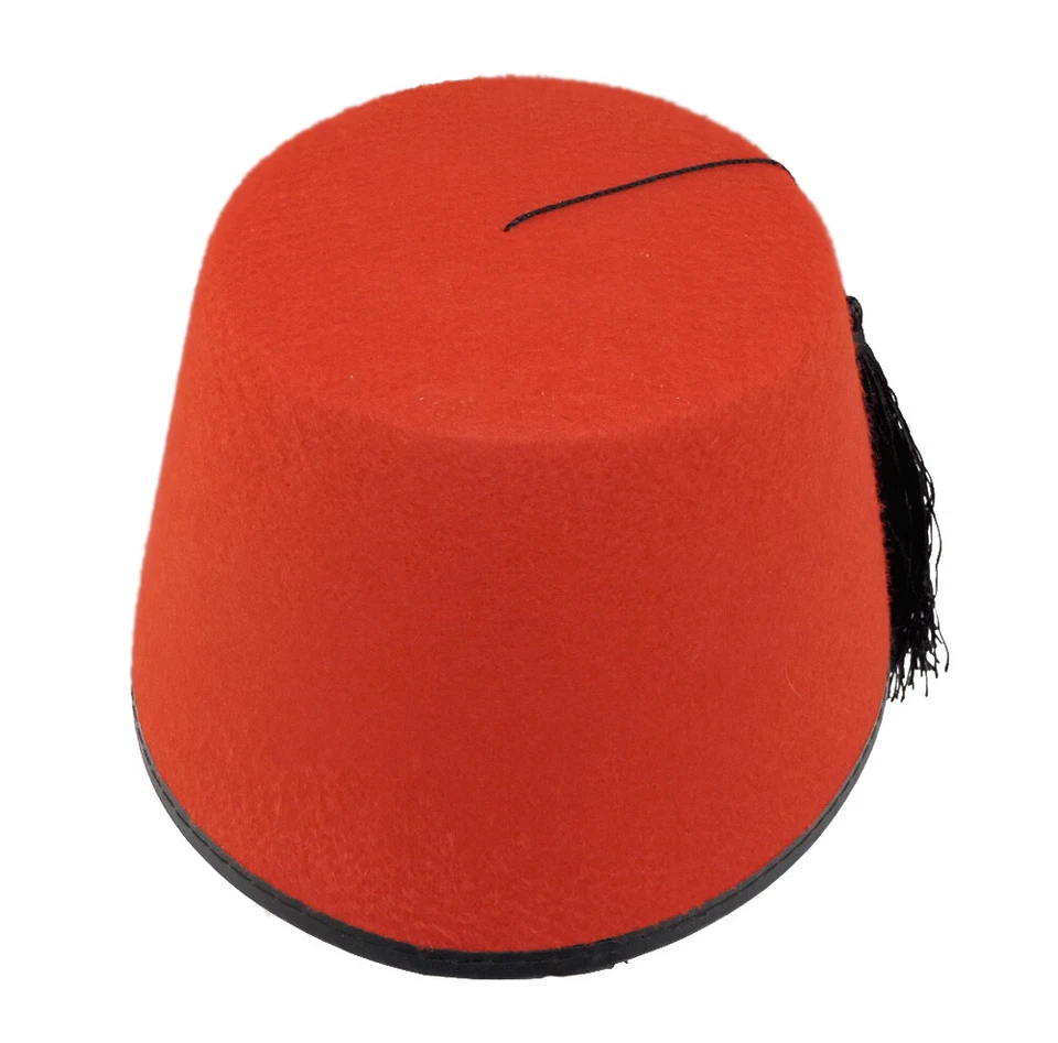 Adulto Casablanca Marroquí Fieltro Turco Dr Who Shriner Fez Rojo Foto 3 de 4