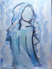 "LOOKING BACK" Painting 11x14 Acrylic on canvas ABSTRACT