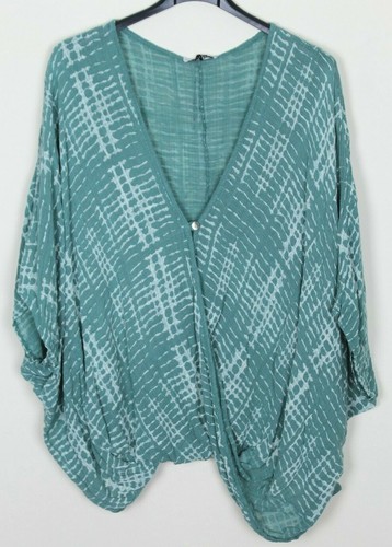 Ladies Lagenlook Quirky Tie Dye Stripe Print Oversized Unusual Wrap Twisted Top - Picture 10 of 17