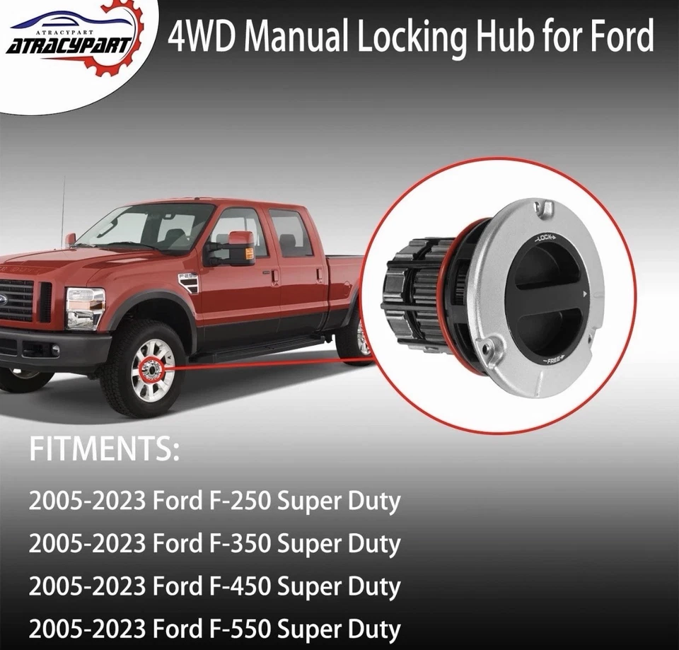 Buje de bloqueo automático delantero para Ford F-250 F-350 F-450 F-550 Super Duty 6,2 L 6,7 L Foto 3 de 4