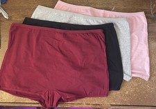 Boyshort Cotton Women's 4-Pk Asstd Panties Underwear Sz M Medium