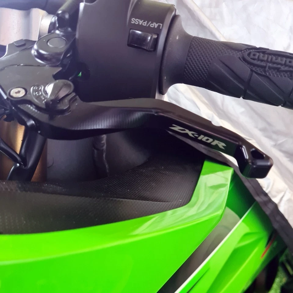Palancas de embrague de freno cortas CNC para Kawasaki Ninja ZX10R 2016-2025 ZX-10R manijas Foto 3 de 4