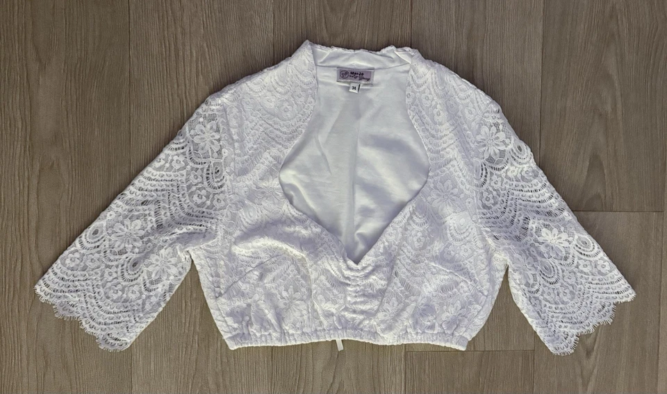 NEU 🤍 Dirndlbluse 🤍 Marjo Jelika-Elena 🤍 Spitze 🤍 weiß 🤍 UVP 69,90€ - Bild 2 von 4