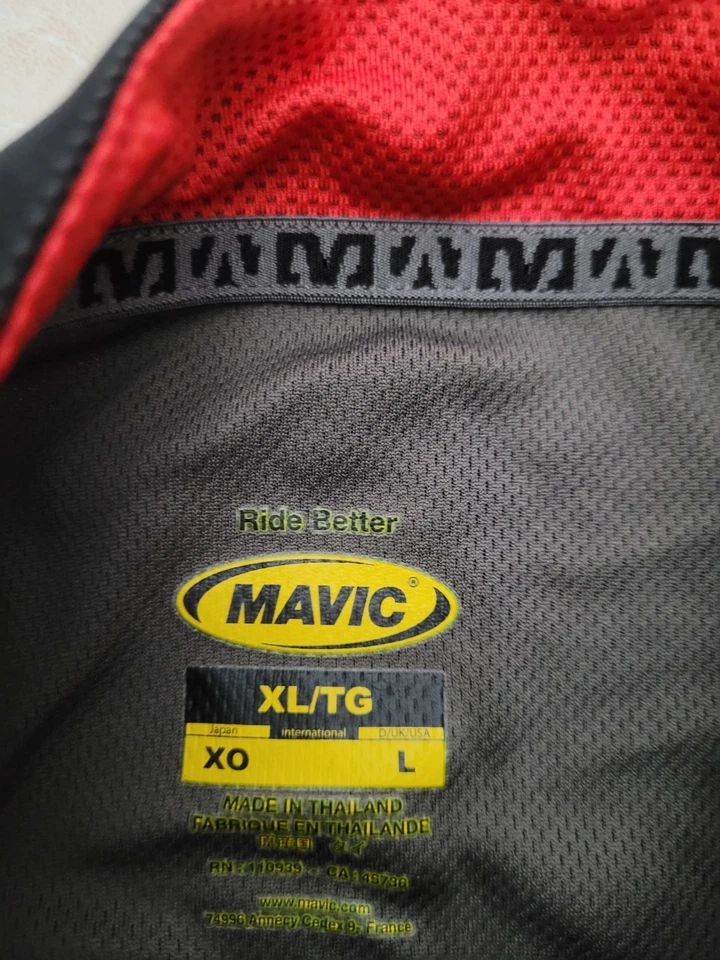 Mavic 骑行服全拉链男式 XL 短袖自行车球衣通风 — 第 3/4 张图片