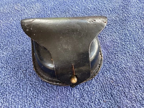 CIVIL WAR RIFLE MUSKET CAP BELT POUCH-BROWN LEATHER